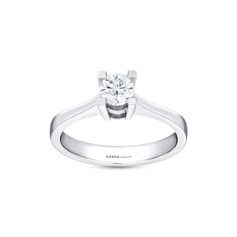 Assos 0.10 Karat G Renk SI2 Beyaz Altın Tektaş Yüzük