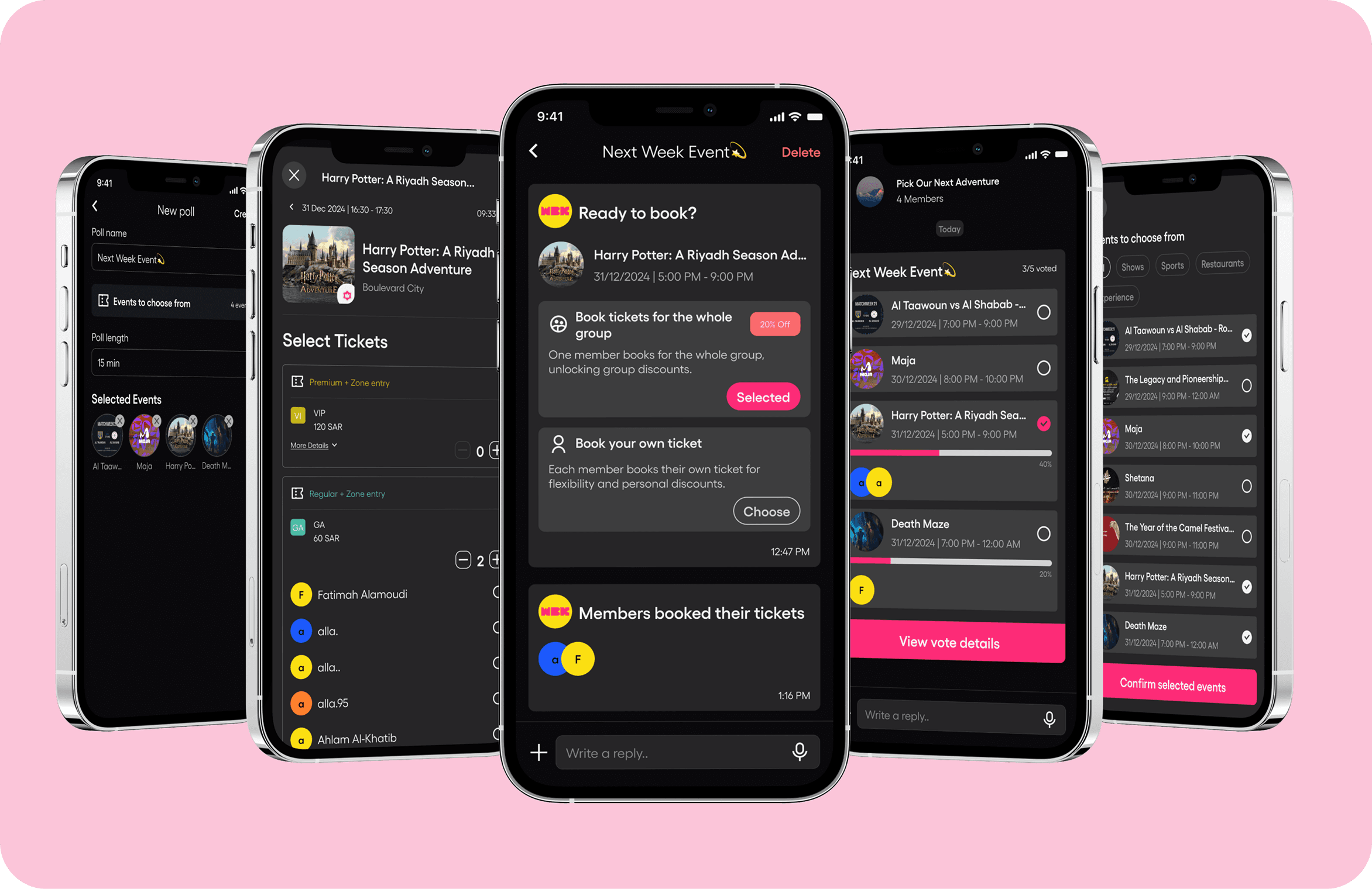 event planning project mockup