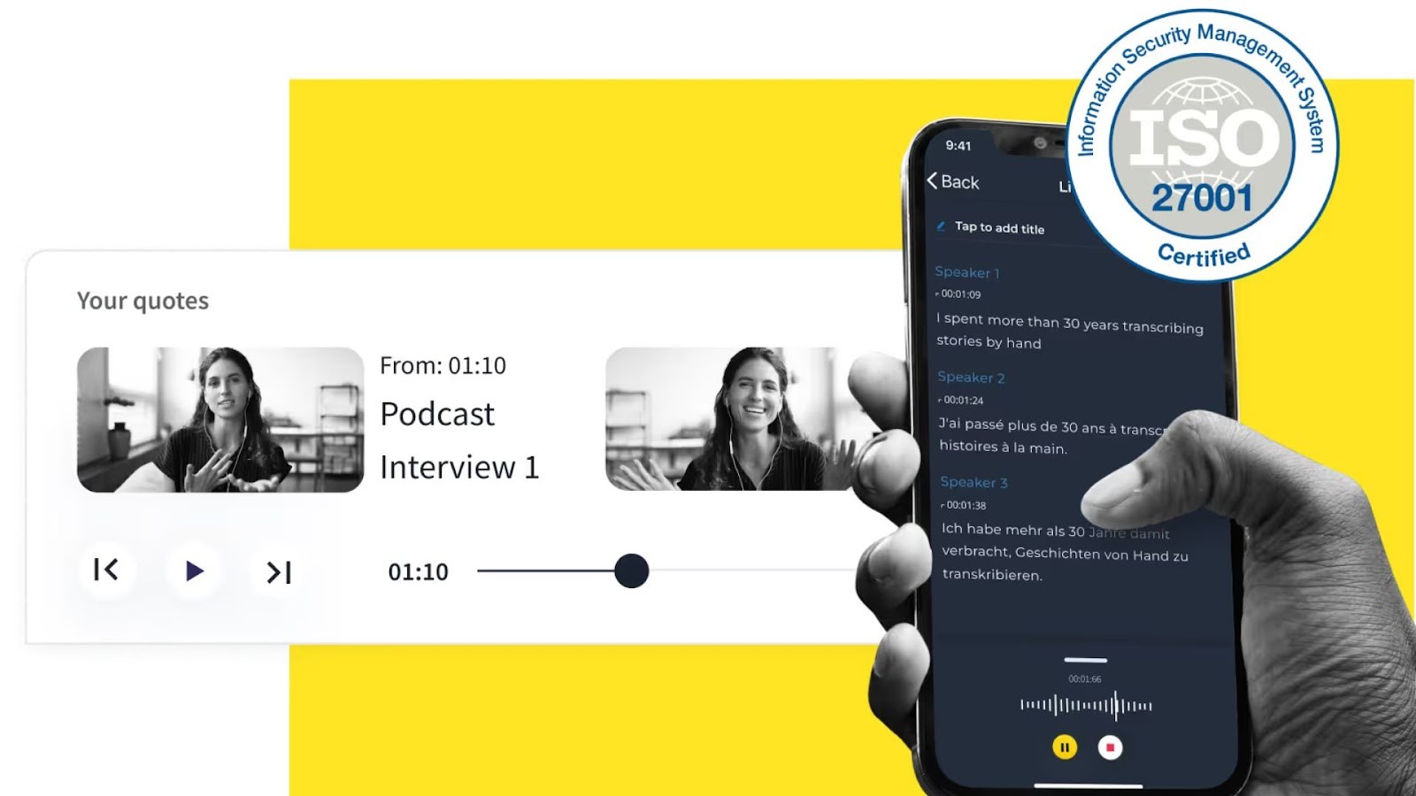 Trint's transcription editor for media teams
