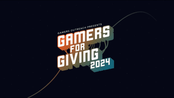 Graphic logo with the text "Gamers Outreach Presents Gamers for Giving 2024"