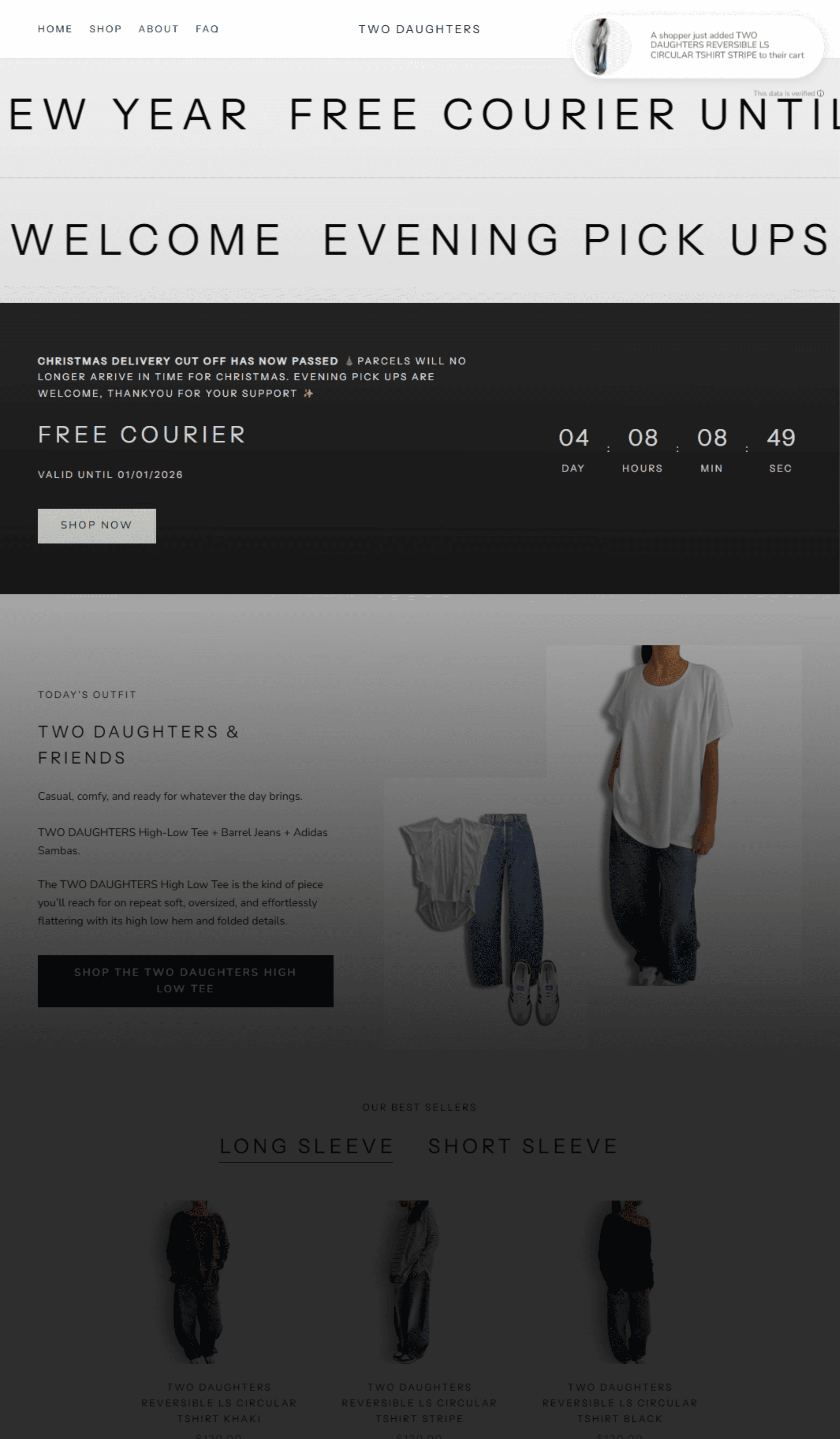 Two Daughters website by Harper Design Studio
