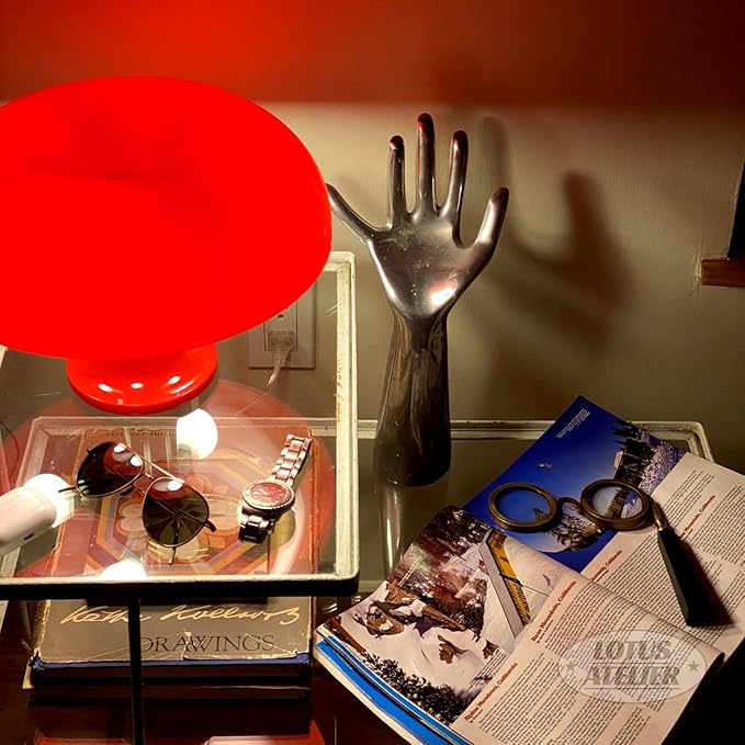 Stylish red mushroom lamp that enhances home decor with its premium build and aesthetic.