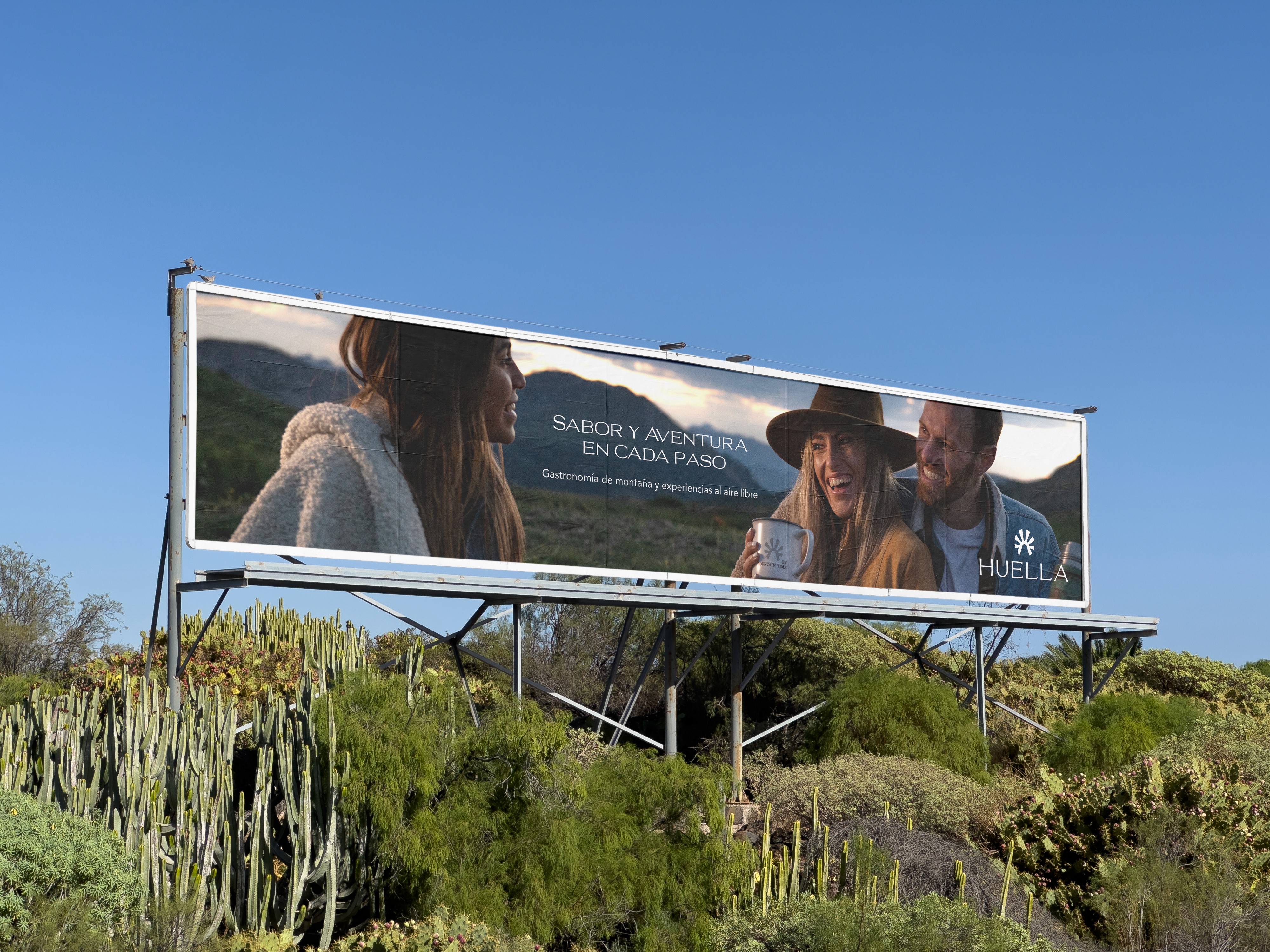 Minimalist coffee can design in hand – black and white packaging with bold typography