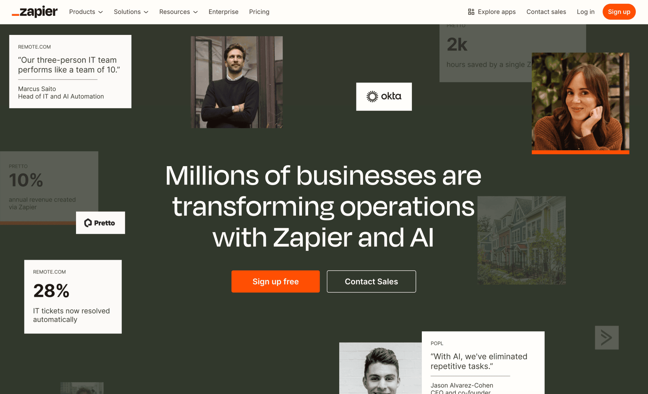 screenshot zapier.com/ai page