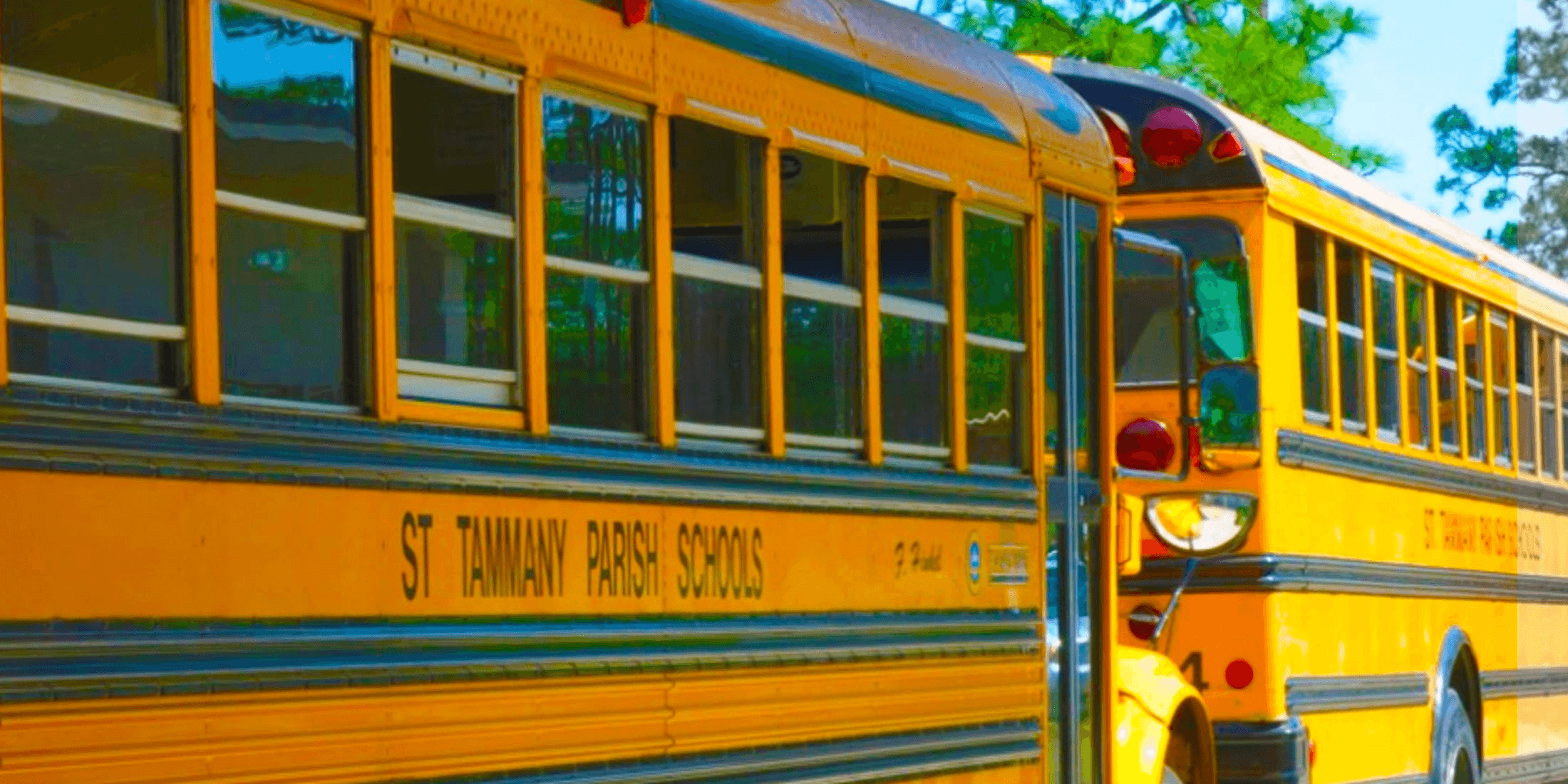 School buses for St. Tammany Parish Schools in Slidell Louisiana