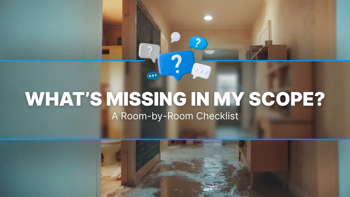 ein Raum, der von Wasserschäden am Boden betroffen ist