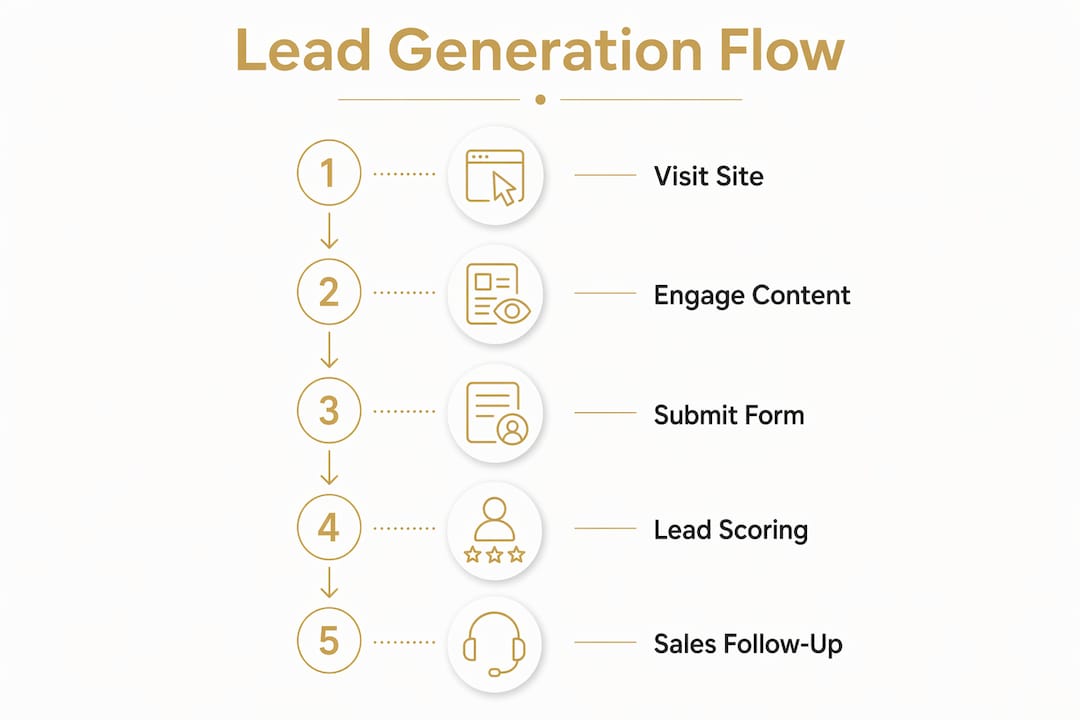 Infographic showing lead generation process steps
