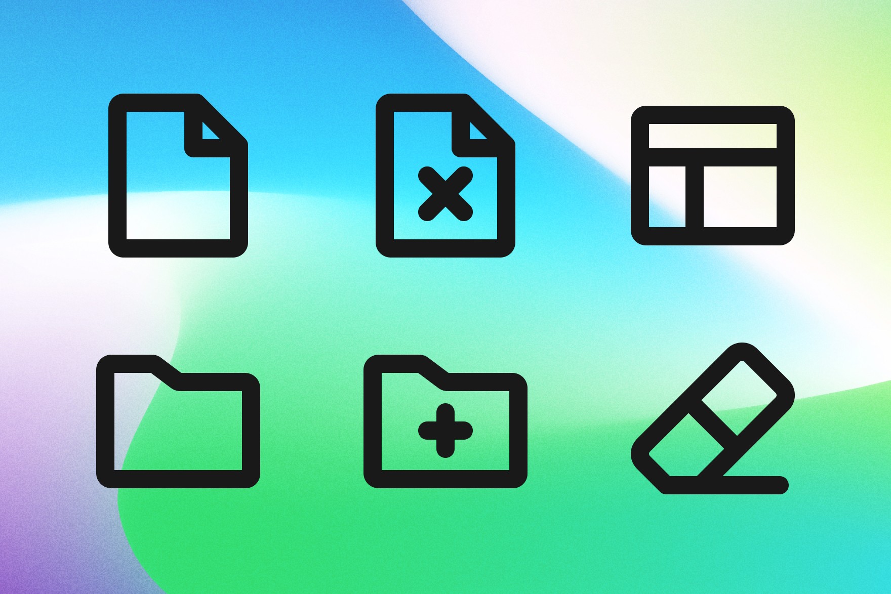 Close-up of DigitalCraft UI Pack, highlighting versatile monochrome icons in fill style, ideal for creating consistent and flexible UI elements.