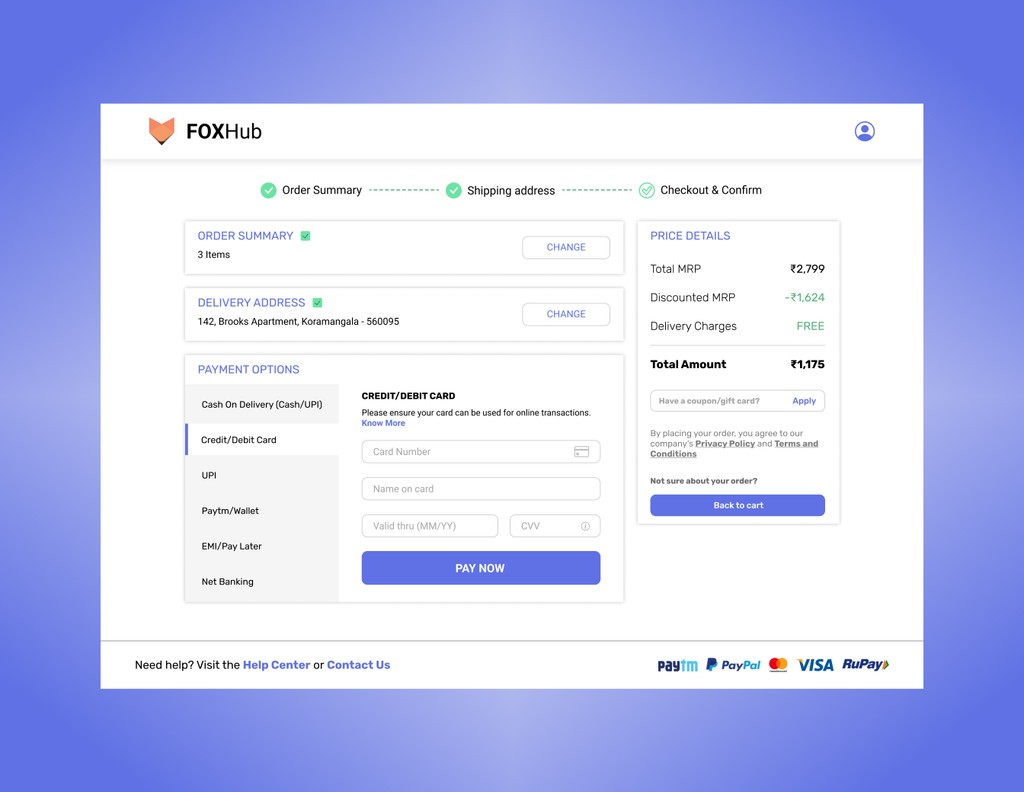 Foxhub Checkout Page img