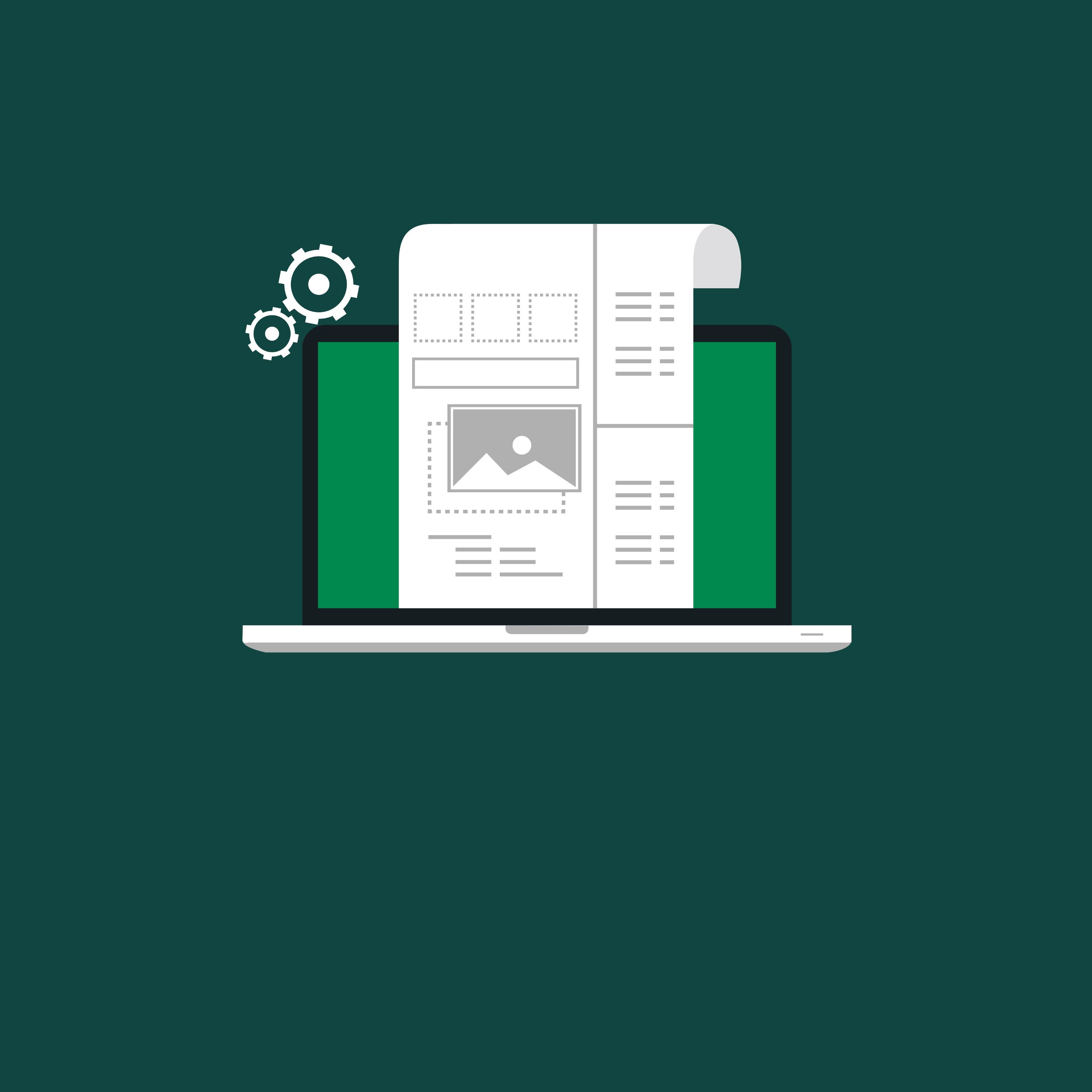 Manual layout on screen.