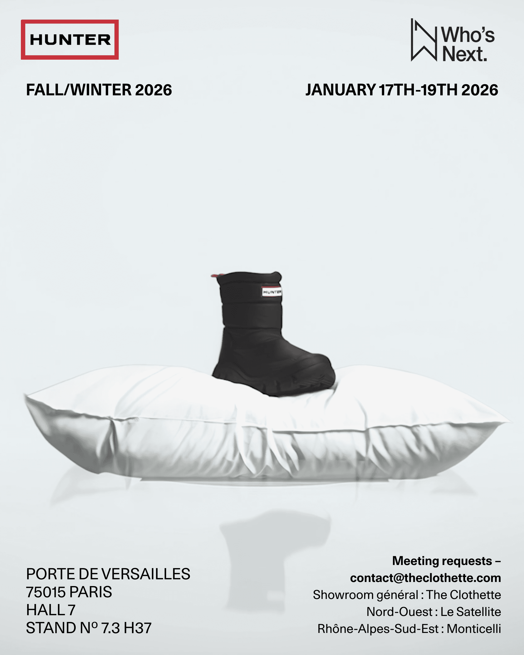 Invitation for Hunter to the Who's Next 2026 show