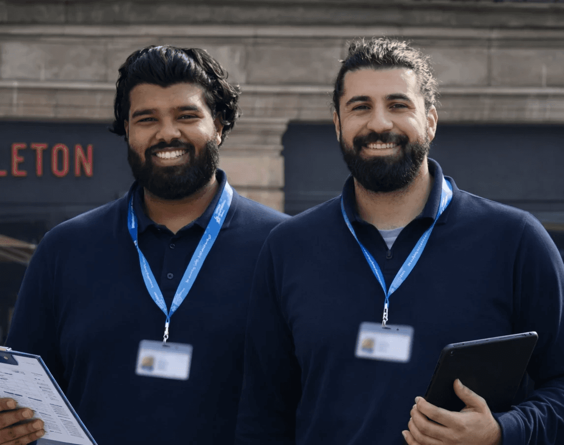 Staff in the contact section room