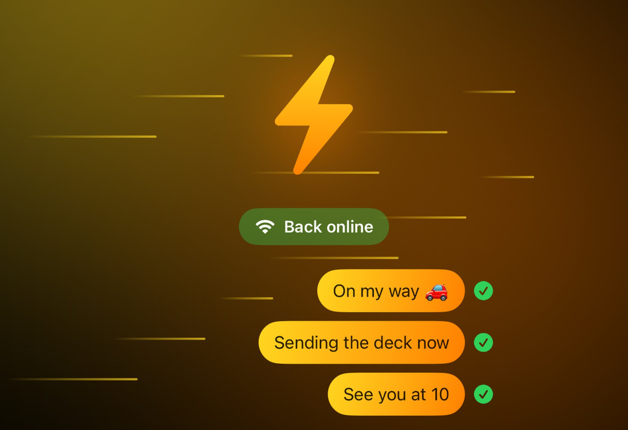 SRG+ Chat back online: messages written offline are sent and marked delivered