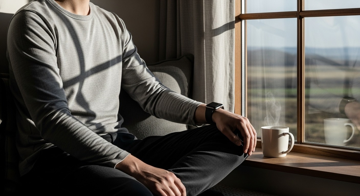 Person relaxing beside a window
