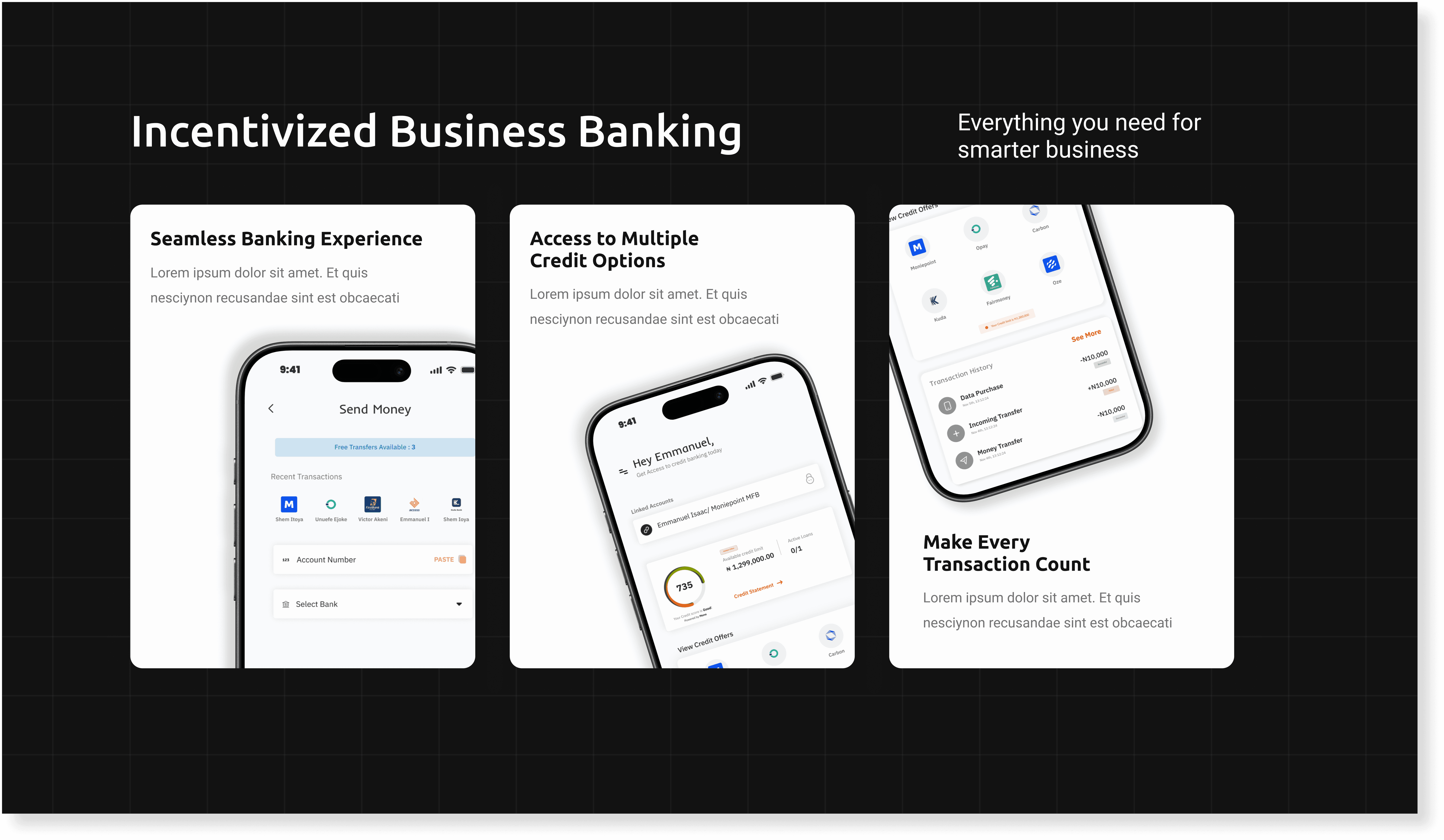 A mockup with 3 screens fromShopCredit app