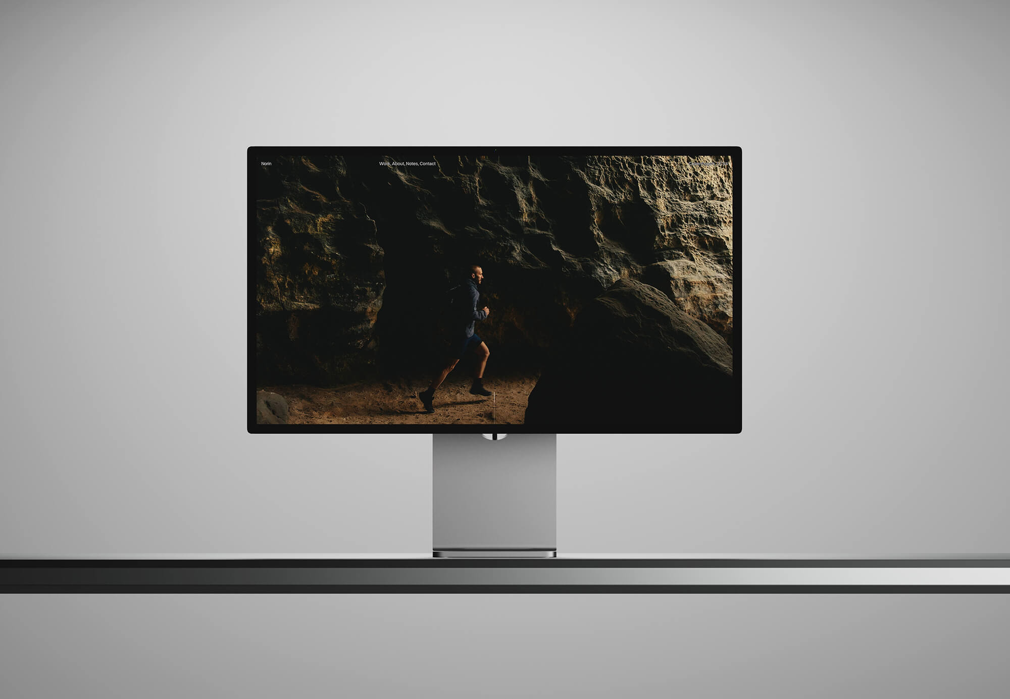 Norin website hero displayed on an imac in a studio setting