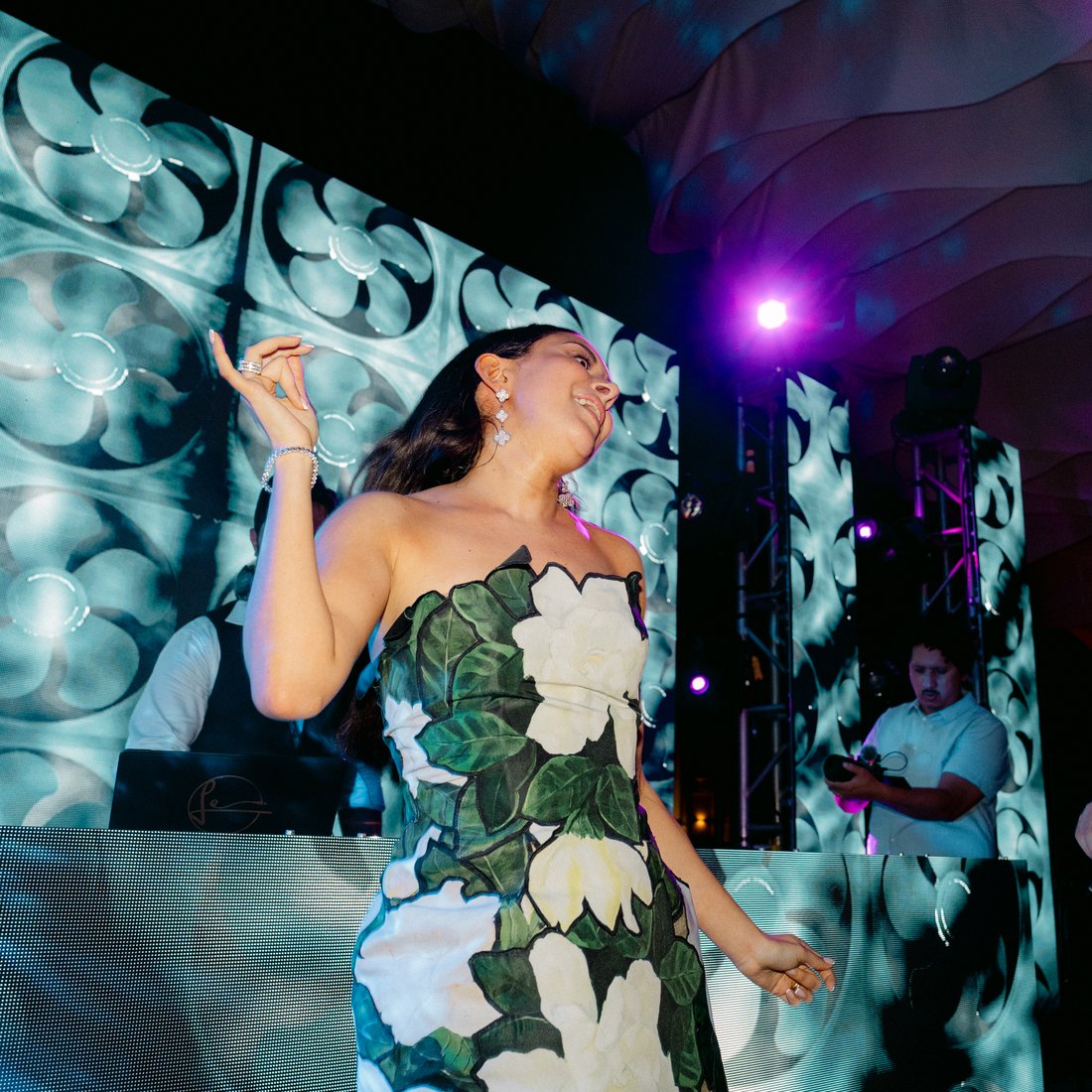 Wedding guests singing and dancing as Kostia Lucky performs