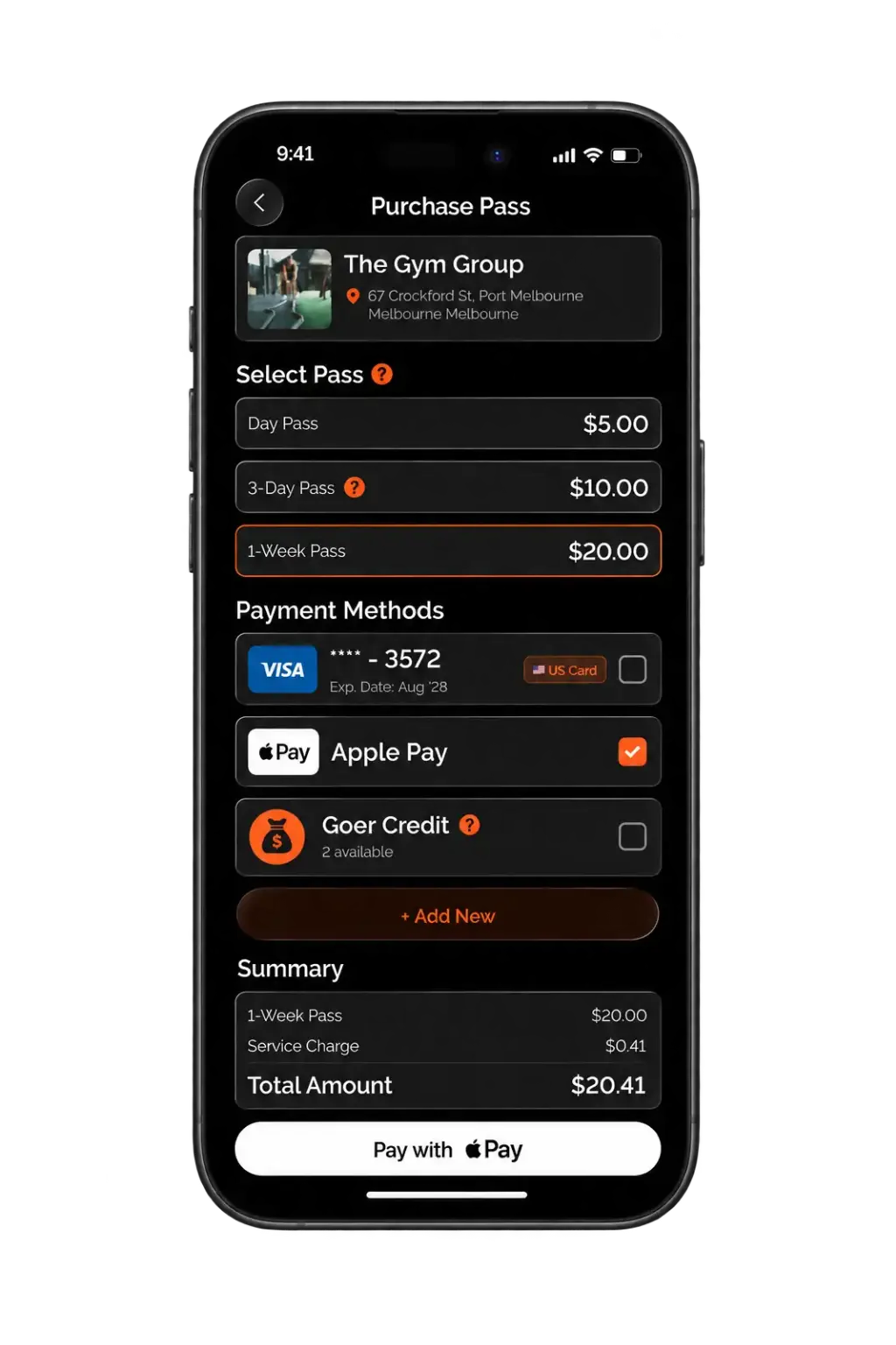 Goer mobile app interface 5