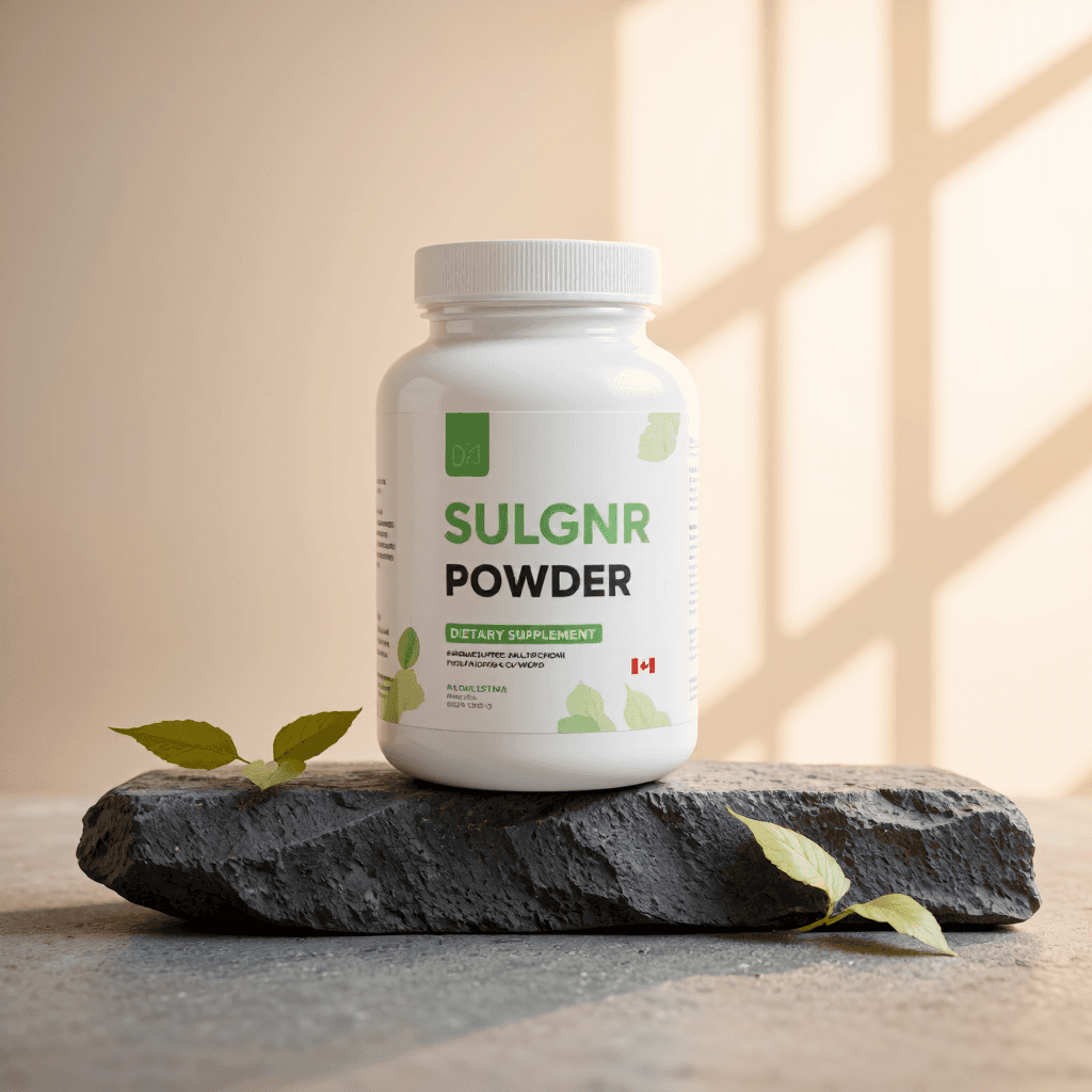 product photography of a container of dietary supplement powder