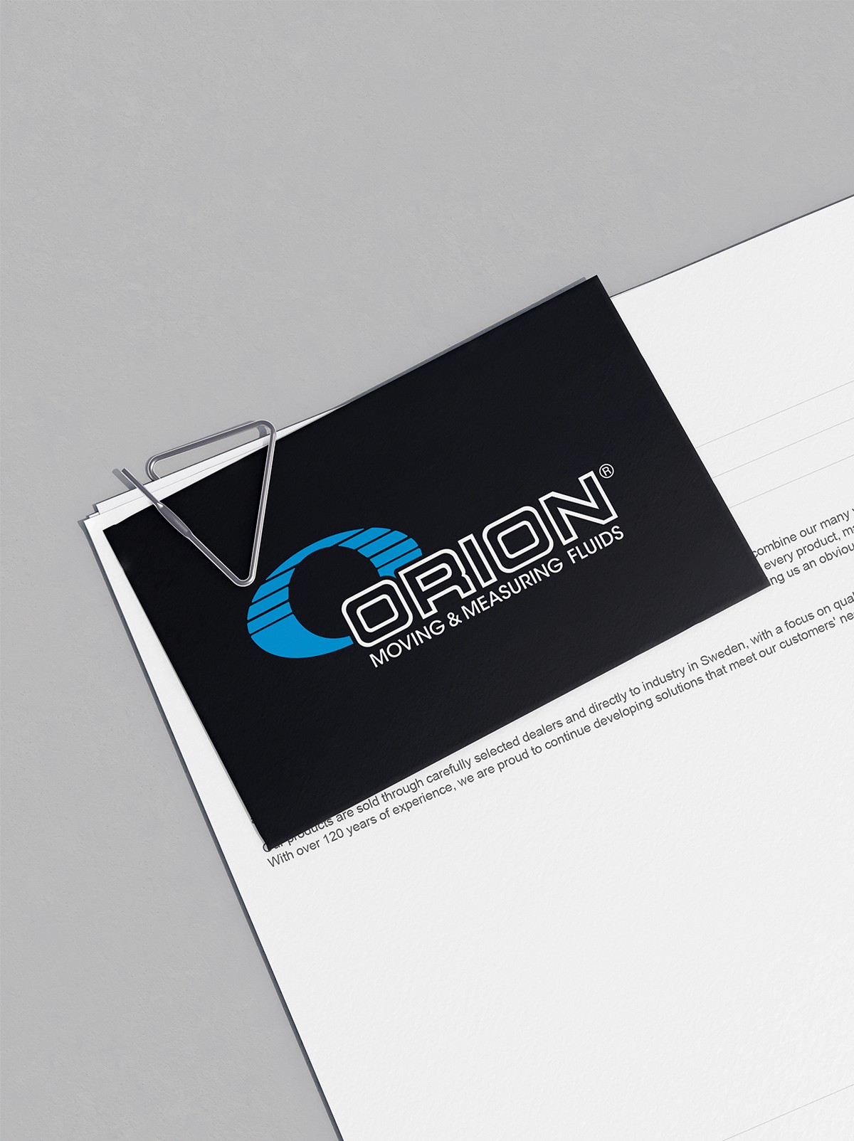 Design of Orion’s business card.