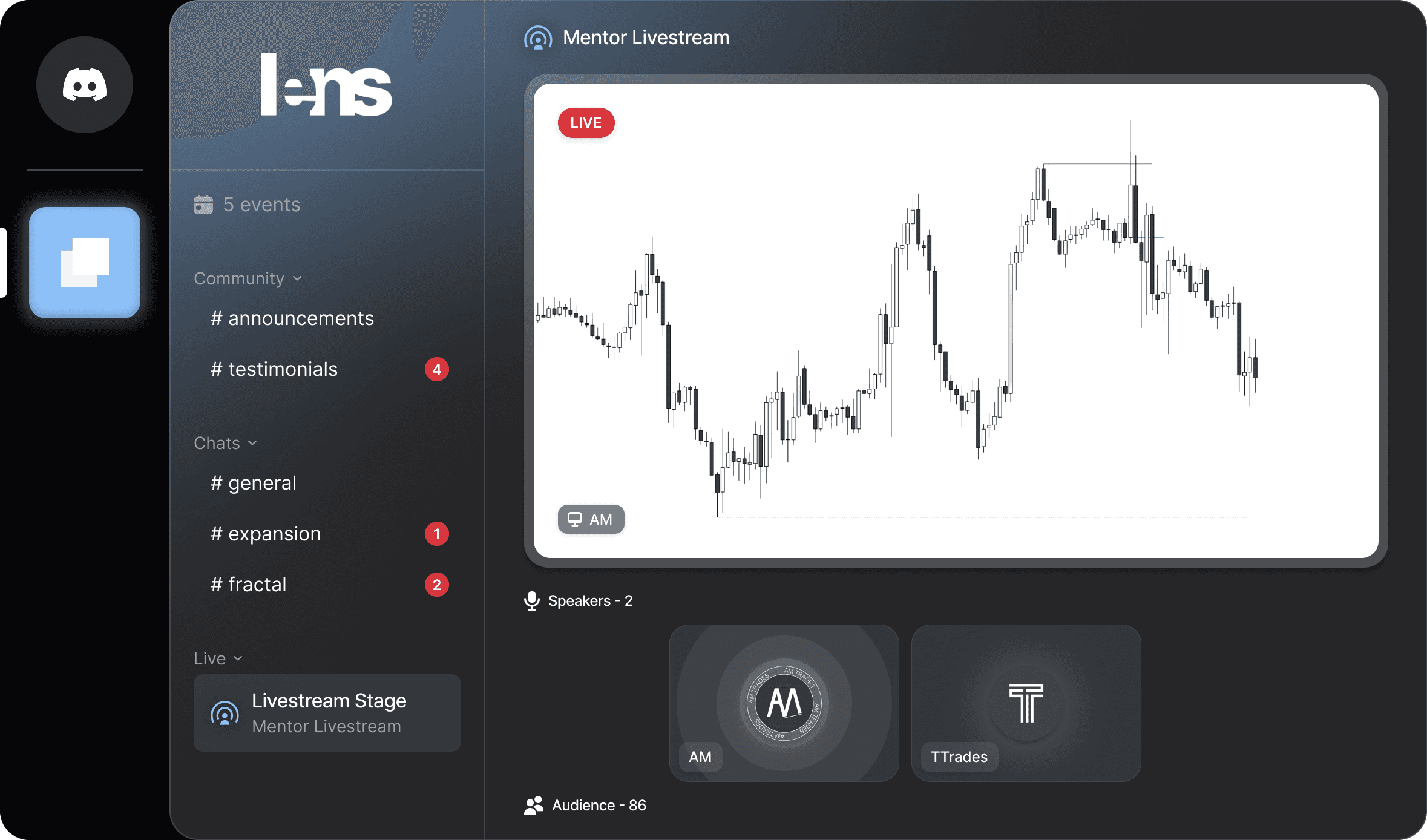 Image showing the active Lens community through livestreams and chats.