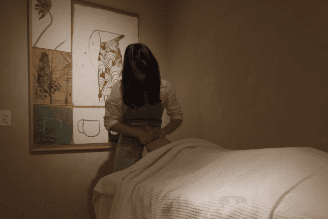 Spacious yoga studio with clean floors and calming ambiance.