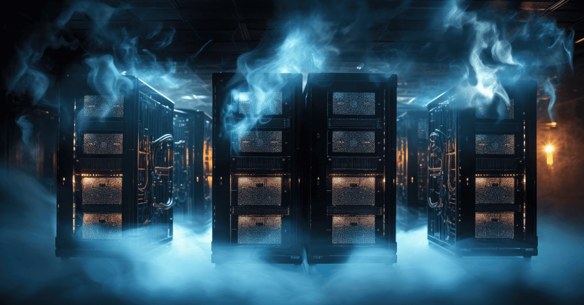 Multiple computer systems smoking because they are trying to communicate but cannot.