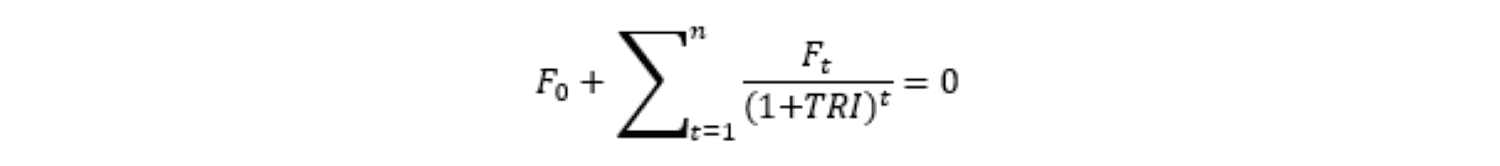 Formule de calcul du taux de rentabilité interne TRI