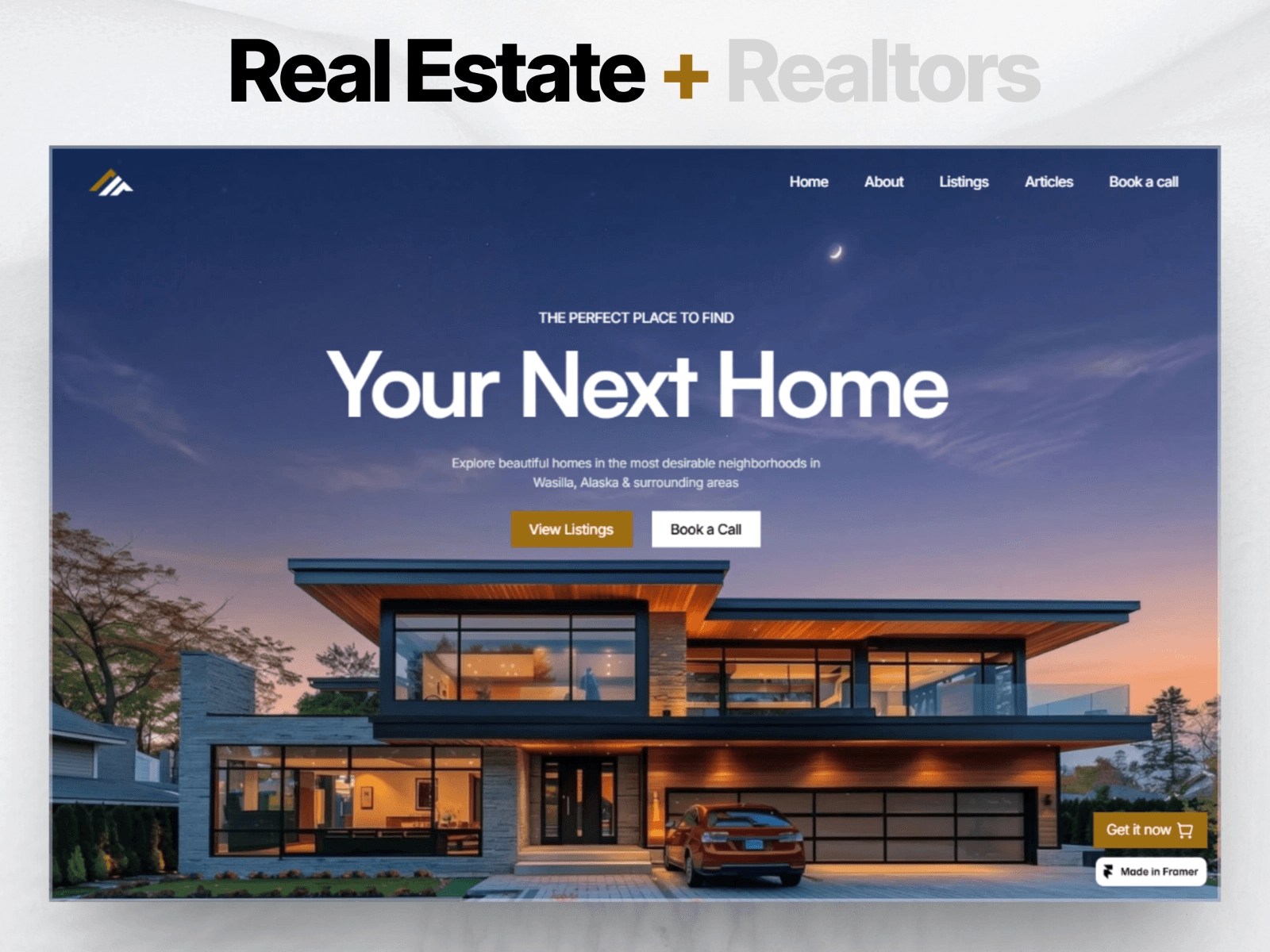 Listings real estate website template homepage