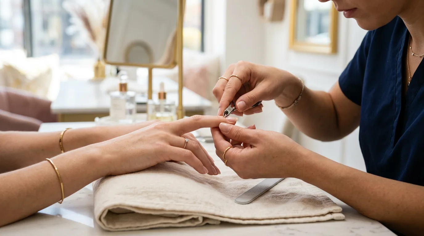 processo de manicure com diferentes etapas