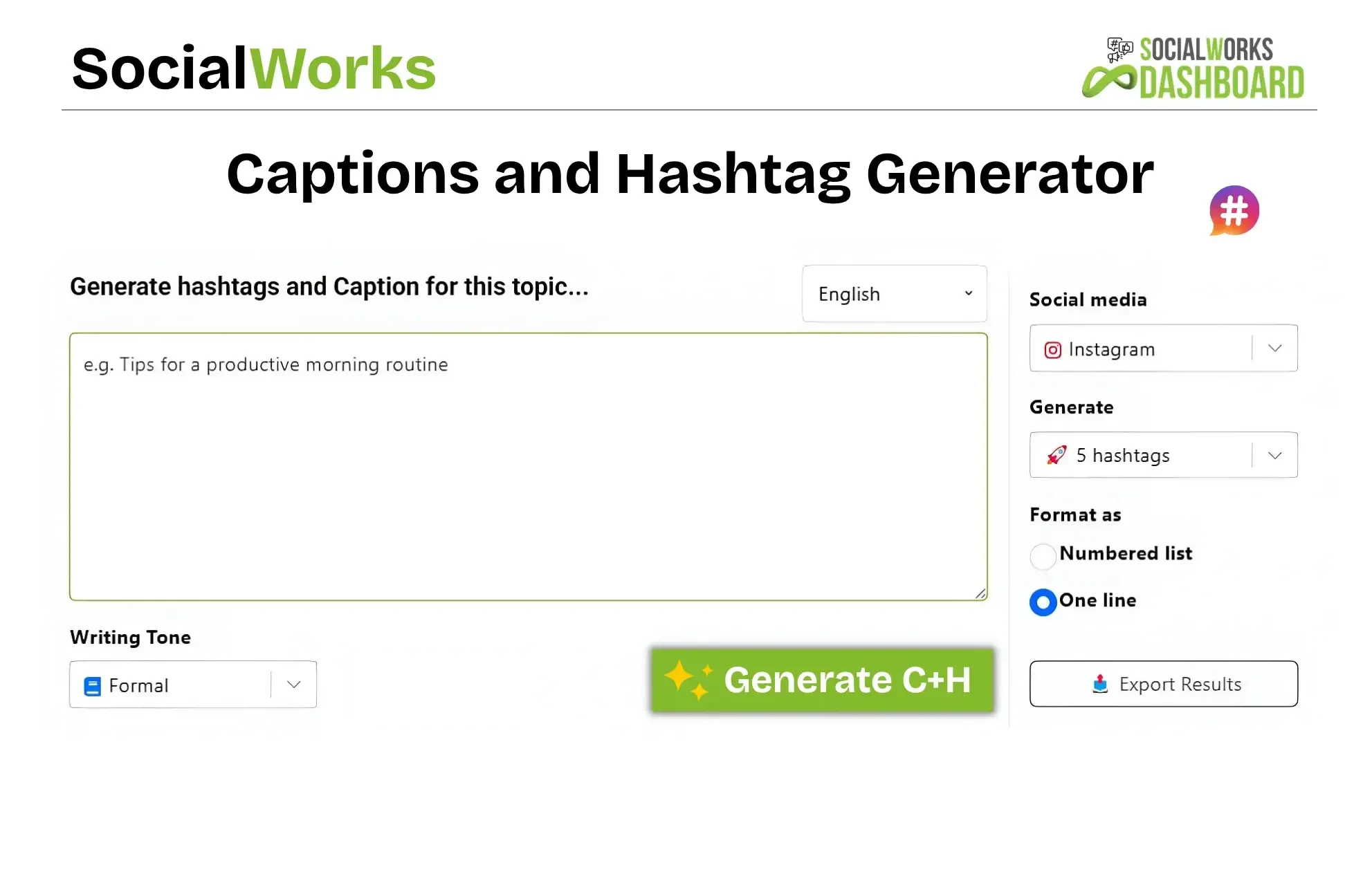 Captions & Hashtag Generator
