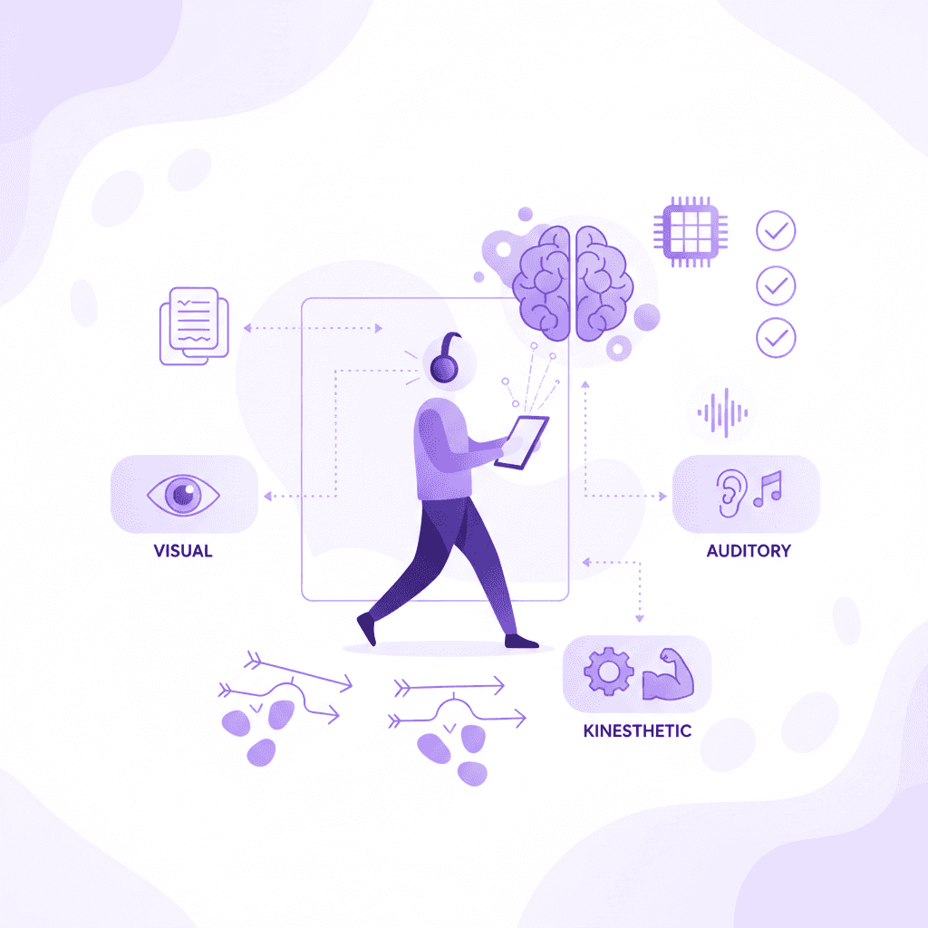 Multisensory study methods combining walking, listening, and reading for ADHD focus