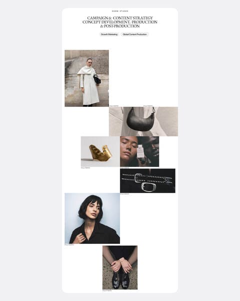 Mobile mockup of scene studios project.
