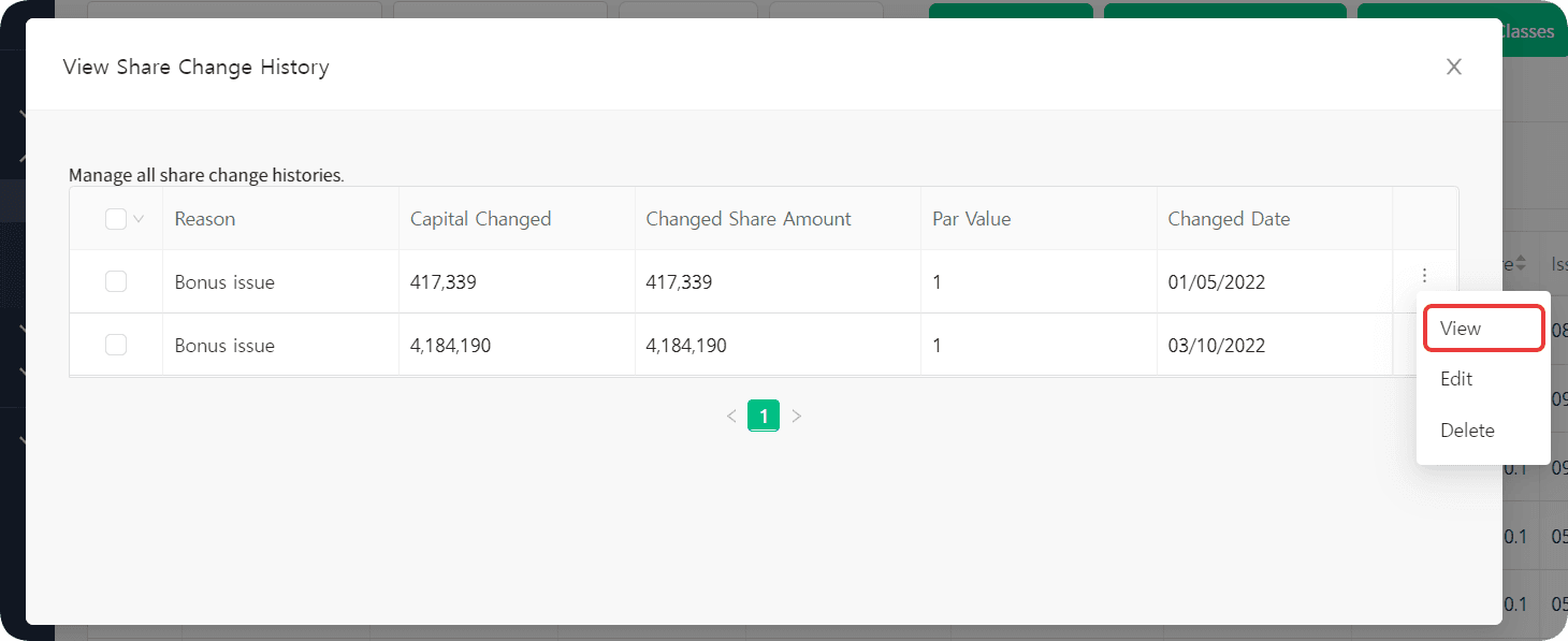 change history events