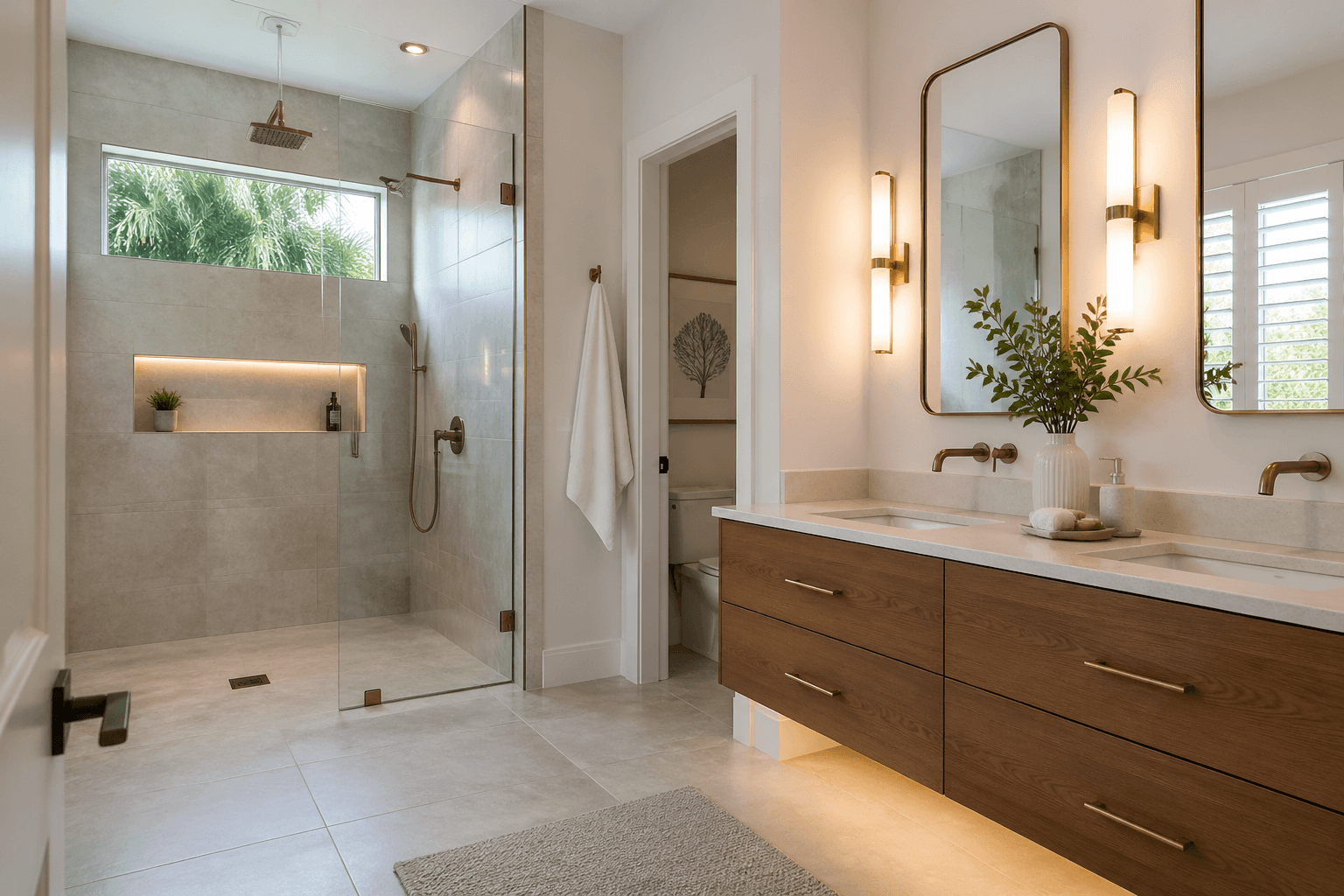 Tampa Bay bathroom remodel cost with custom tile shower