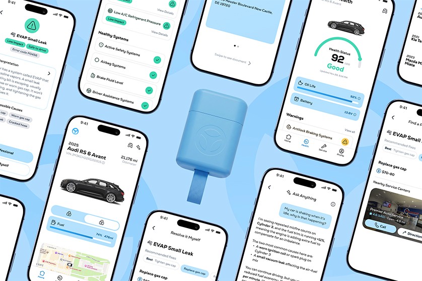 Rollio case study image, multiple phone screens