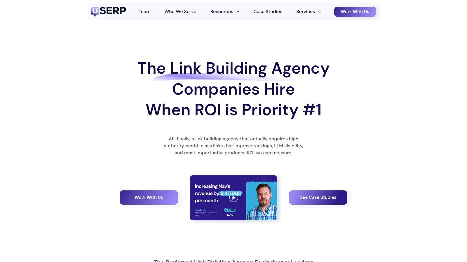 uSERP website homepage