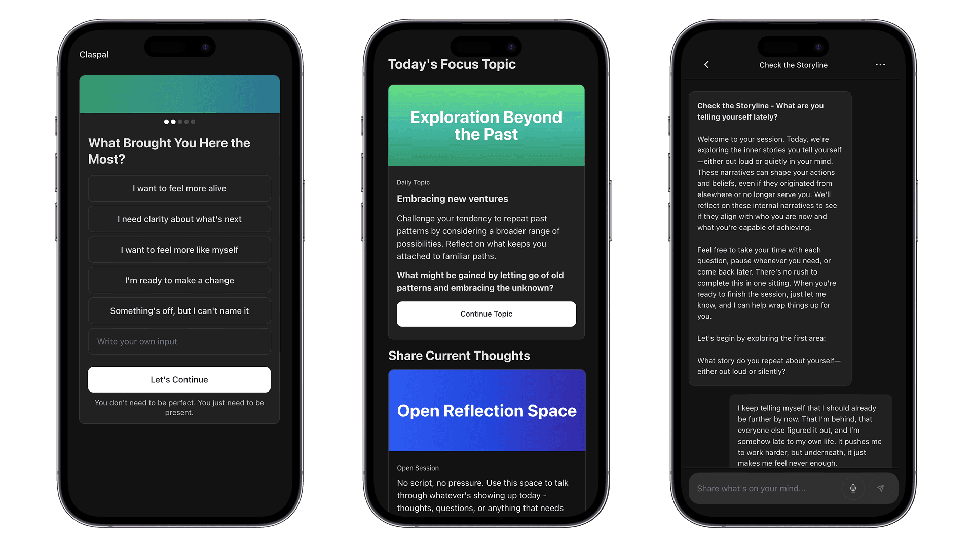 Claspal app screen views