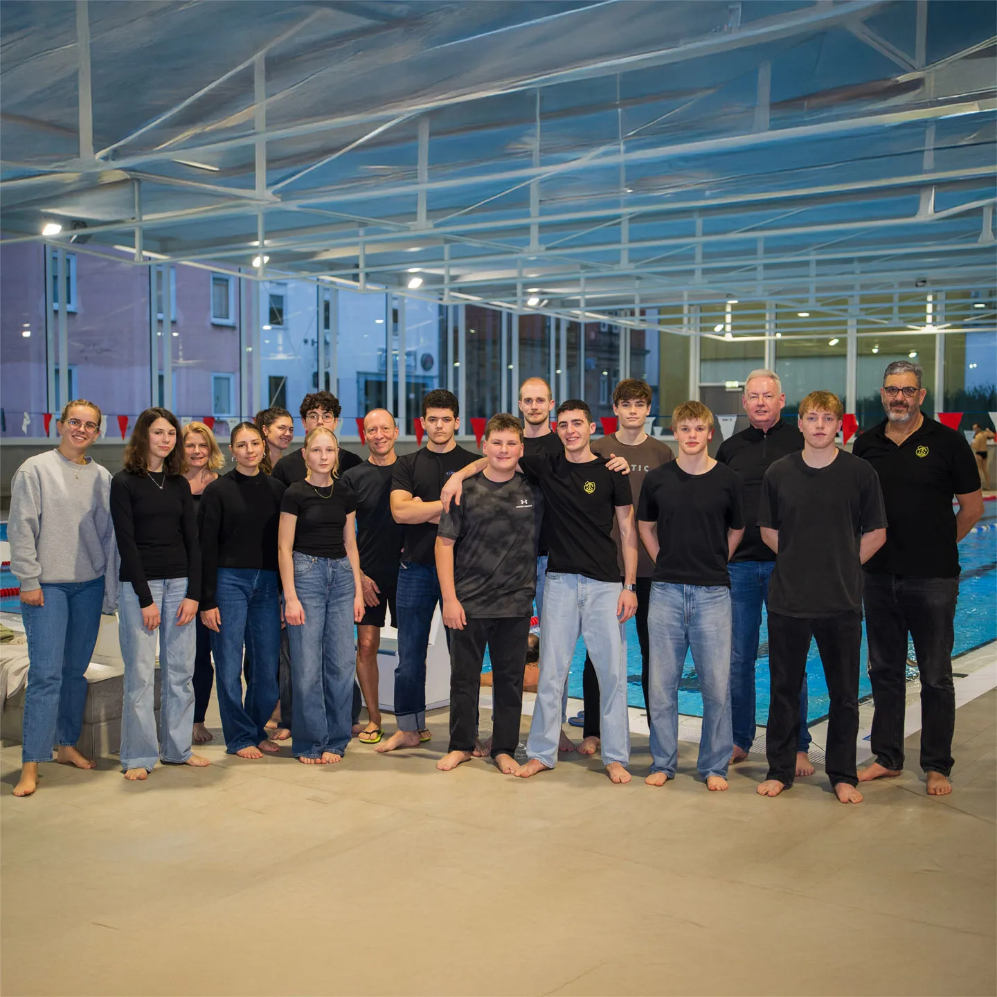 swimming competition during daytime