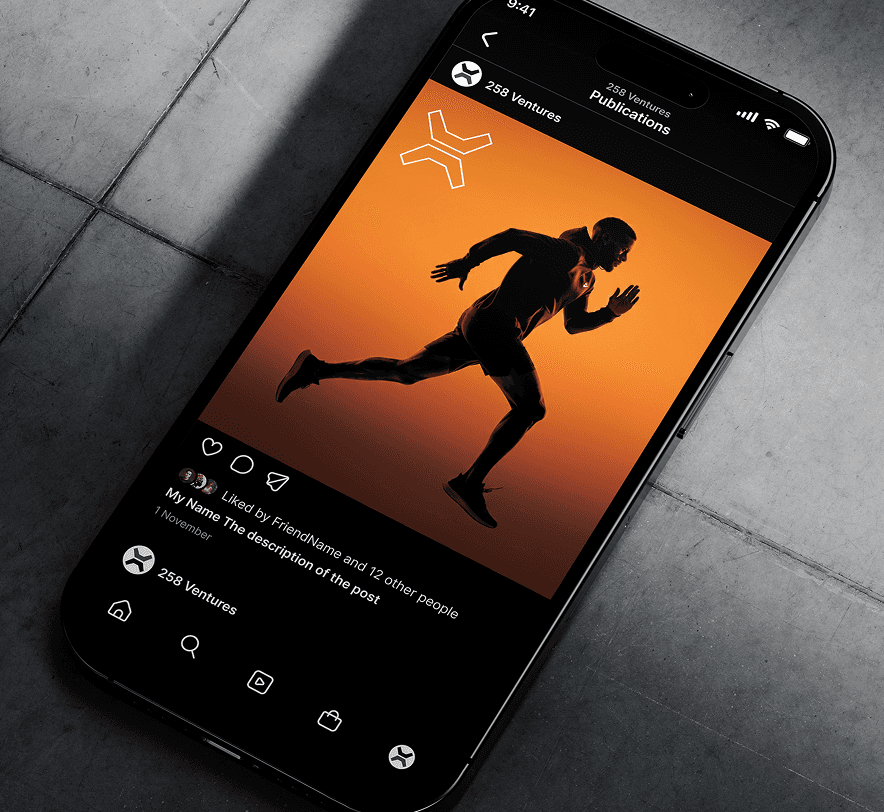 258 Ventures logo mark detail on mobile