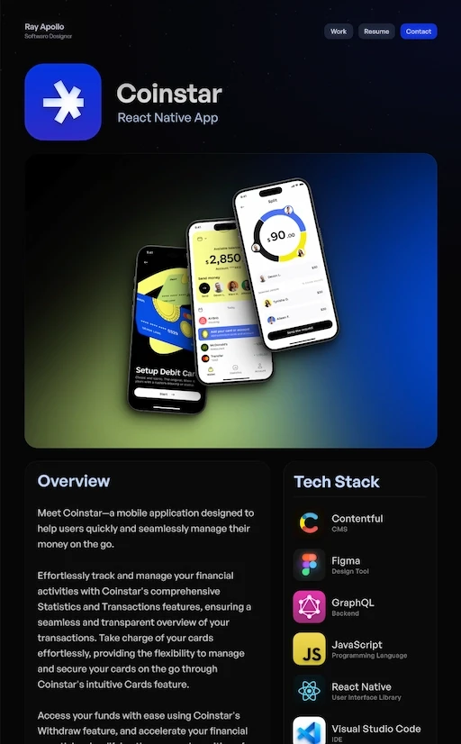 Portfolio website project page
