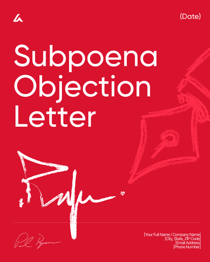 Subpoena Objection Letter