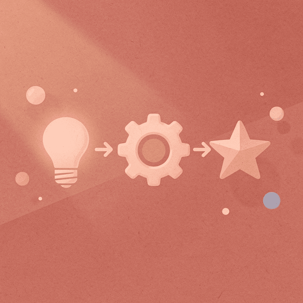 Three connected icons showing fitness transformation process
