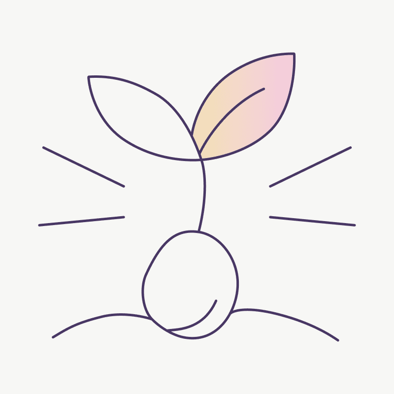 Sapling illustration representing growth