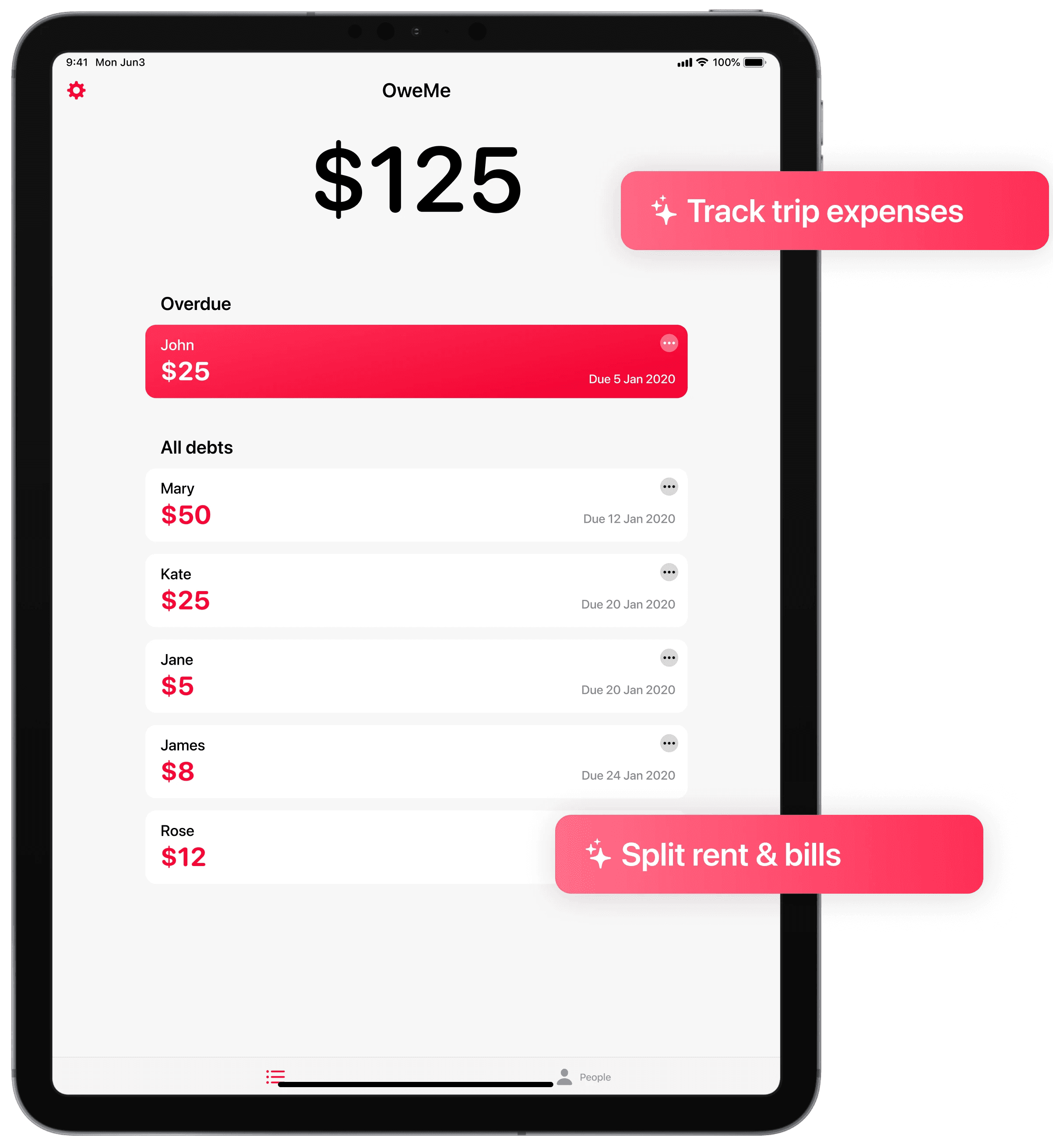 Track personal debts without the stress.