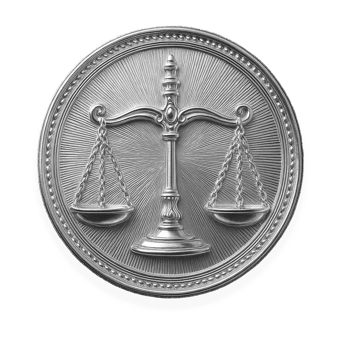 Silver coin with a weighing scale engraving, representing the Select Direct Growth strategy.