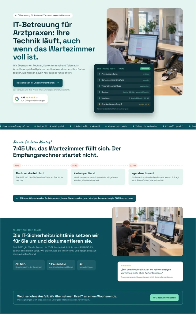 Webseiten-Design für IT-Service für Arztpraxen