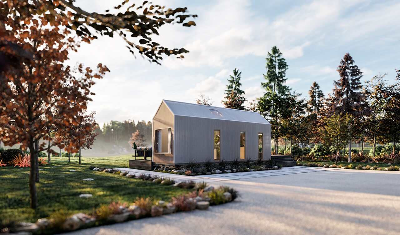 Scandi tiny house exterior