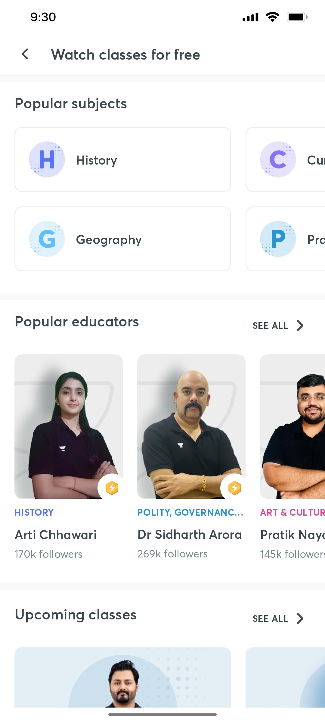 Unacademy Watch Classes for free Screen 2