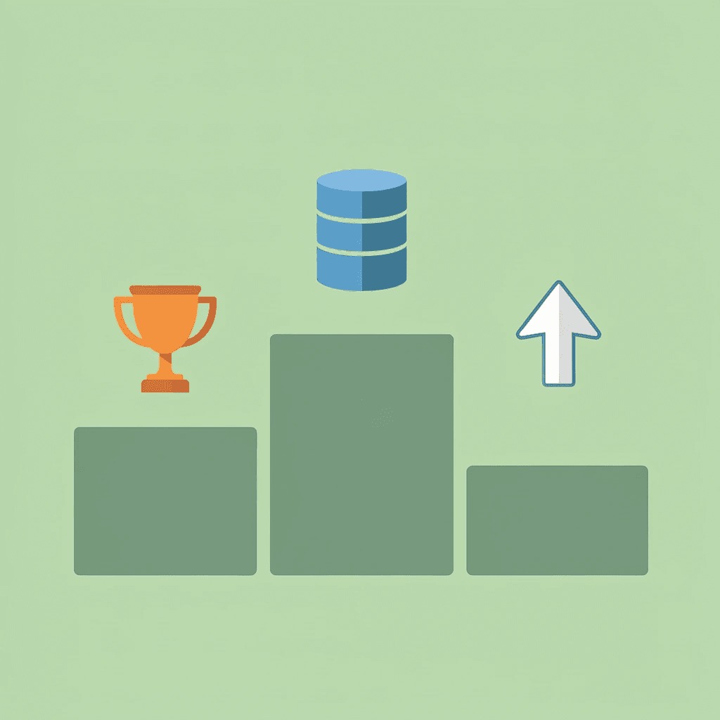 Podium diagram showing popular scholarship databases ranked at top positions - Medicine Scholarships